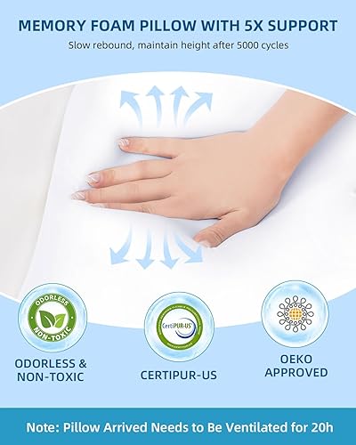 Miniatura 6 de Sleep Pillow - Almohada ergonómica con diseño de contorno refrescante, almohadas de espuma viscoelástica para soporte de cuello, dormir de lado y