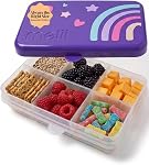 Melii Mini Boîte à snacks 6 Compartiments, Récipient à snack divisé, Entreposage alimentaire pour les enfants et les adultes, Diviseurs amovibles, Sans BPA, Ours gommy