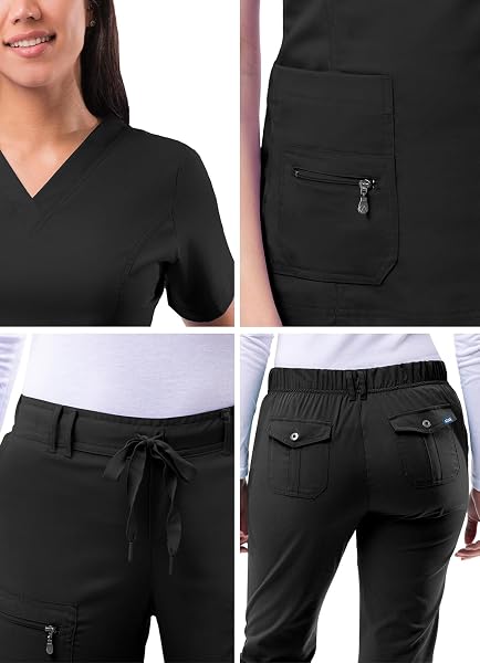 Adar Pro Breakthrough Plus Scrub Set for Women - Enhanced V-Neck Top & Multi Pocket Pants - 5