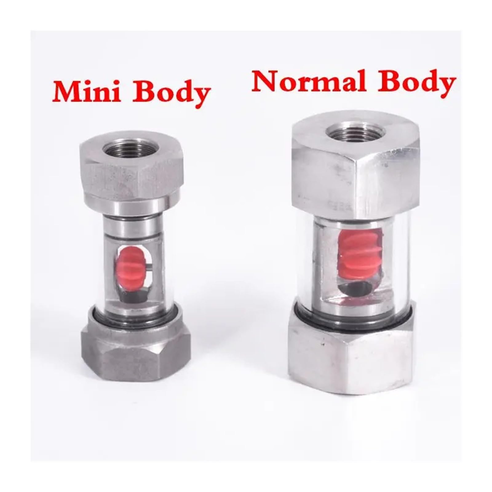 Indicador de Flujo de Vista de Ventana de Acero Inoxidable 304 en línea Hembra con Impulsor de Agua de Aceite hidráulico 1/4 "3/8" 1/2 "3/4" 1"(Normal Body,1/4")
