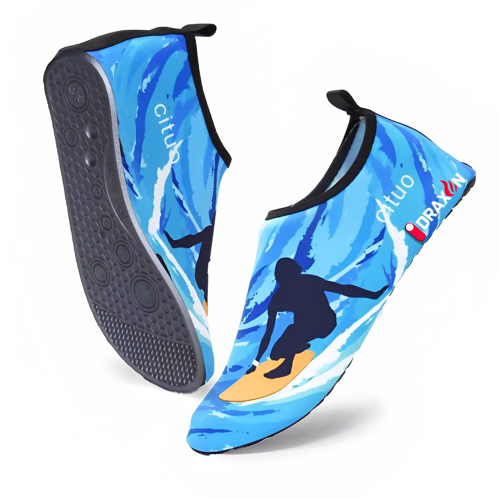 Draxon Water Shoes for Women Men Kids, Barefoot Quick-Dry Aqua Water Socks Slip-on Swim Beach Shoes for Snorkeling Swimming Fishing Surfing Pool kayak Beach Running Walking