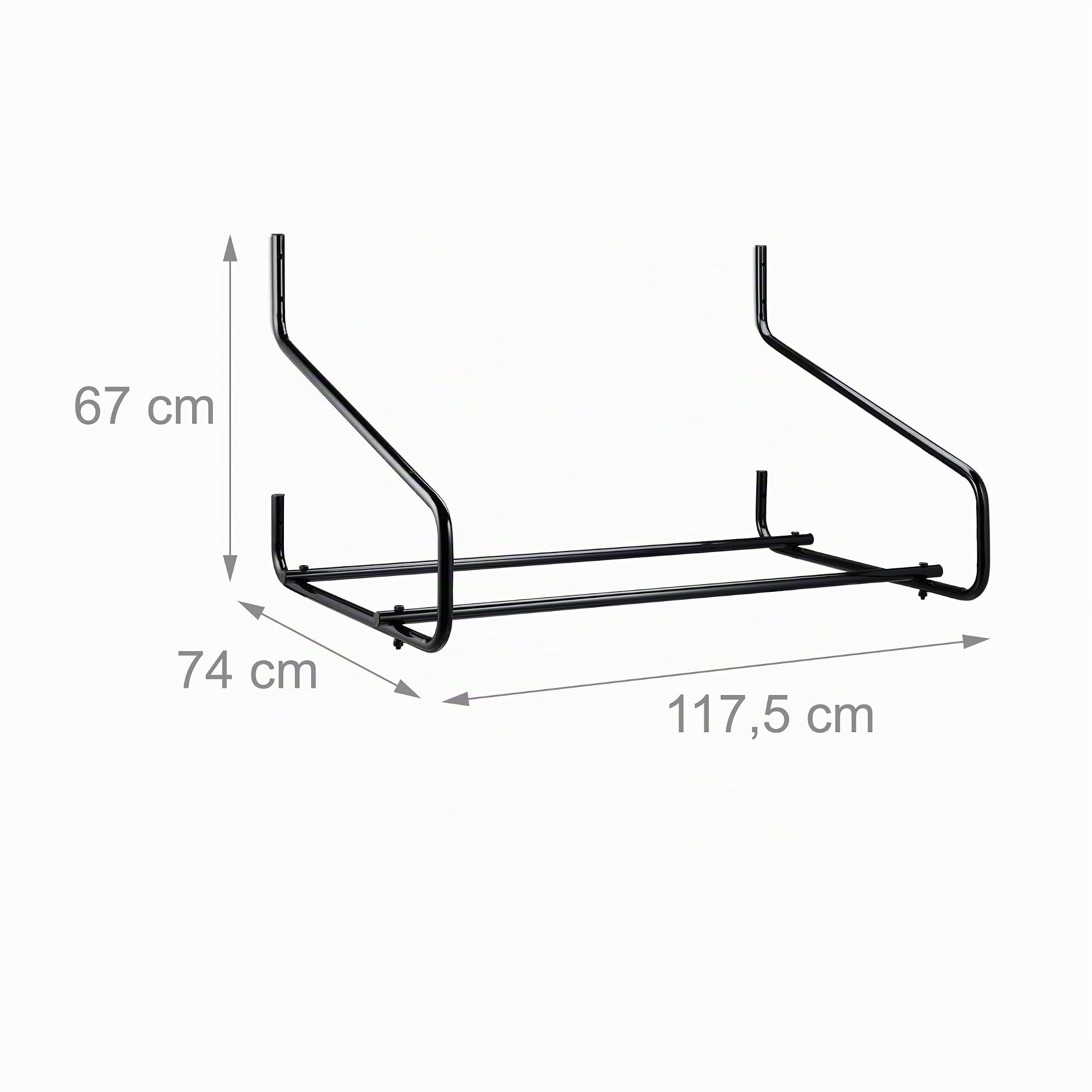 Relaxdays Scaffale Porta Gomme da Parete, per 4 Pneumatici, Supporto da Muro Pieghevole Fino a 80 kg, Acciaio, Nero