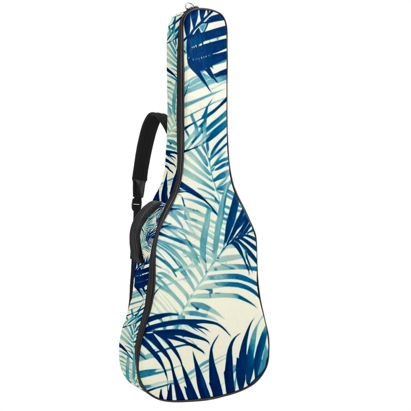 NUEAHEDN Leaf Guitar Bag 40 41 42 In 2 Pockets Guitar Case Waterproof Guitar Case Resistent Oxford Cloth 0.4 In Extra Thick Sponge Padded for Acoustic Guitar