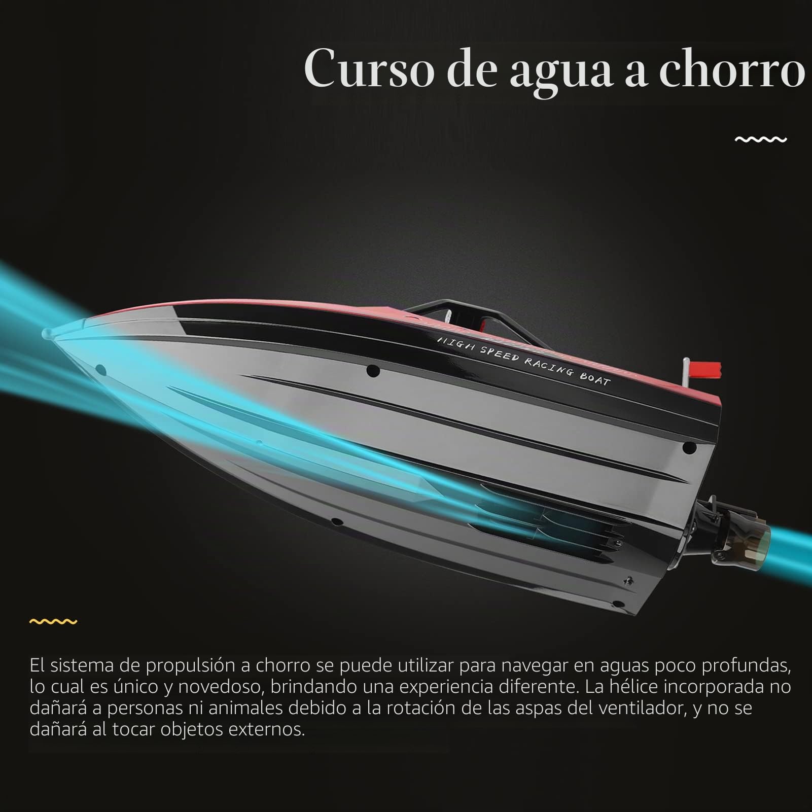 Goolsky Barco Teledirigido, 2.4 GHz, Barco Teledirigido, 16 km/h, Con Bolsa De Almacenamiento