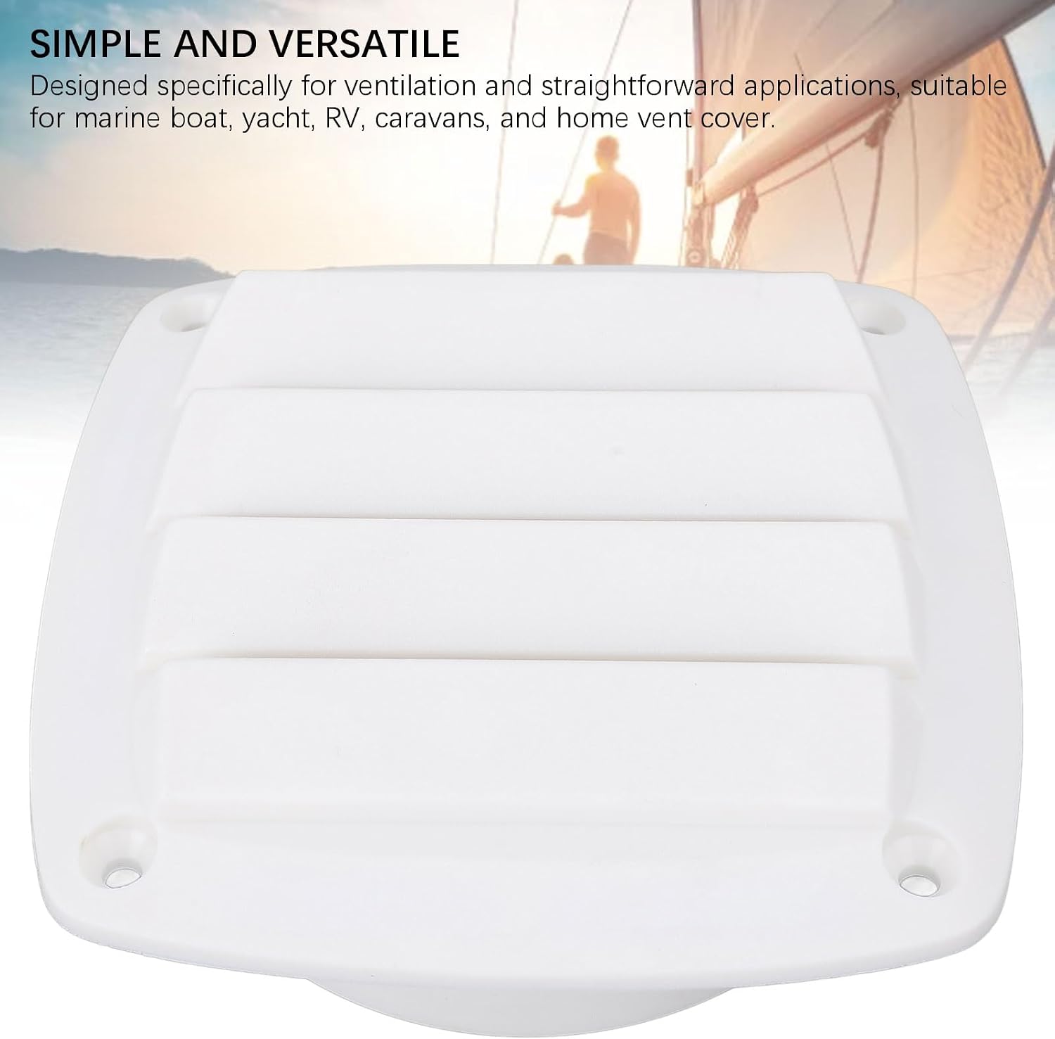 2PCS Boat Louvered Vents, 5 Inch Nylon Marine Air Vent Grille Ventilation Cover with Optimal Airflow, for Yacht RV Caravans Home