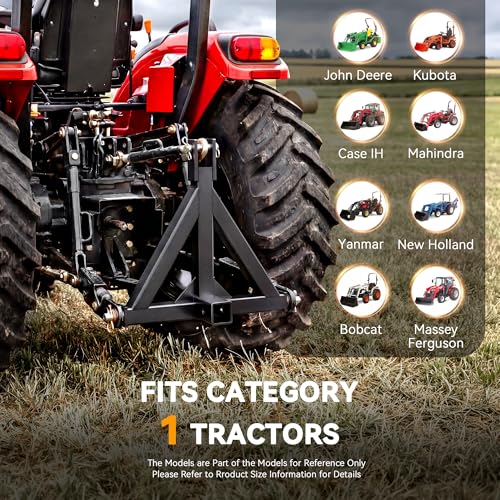 Image of YINTATECH 3 Point 2 inch Receiver Hitch Category 1 Tractor Adapter