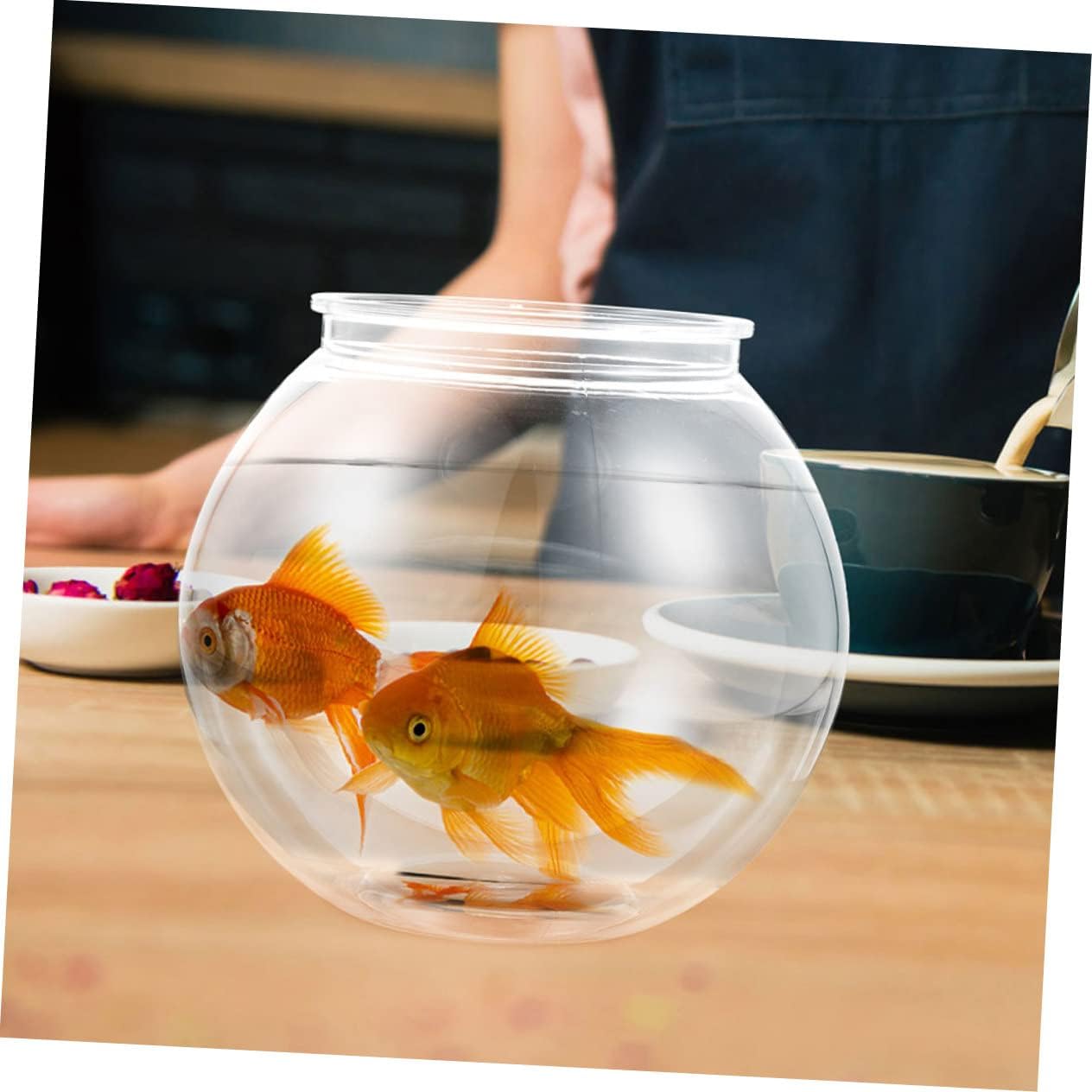 Clear Bowl Portable Fish Tank for Home Office Small Aquarium for Betta and Shrimp Modern Design for Tabletop Decor and Shatterproof for Aquatic Ecosystem