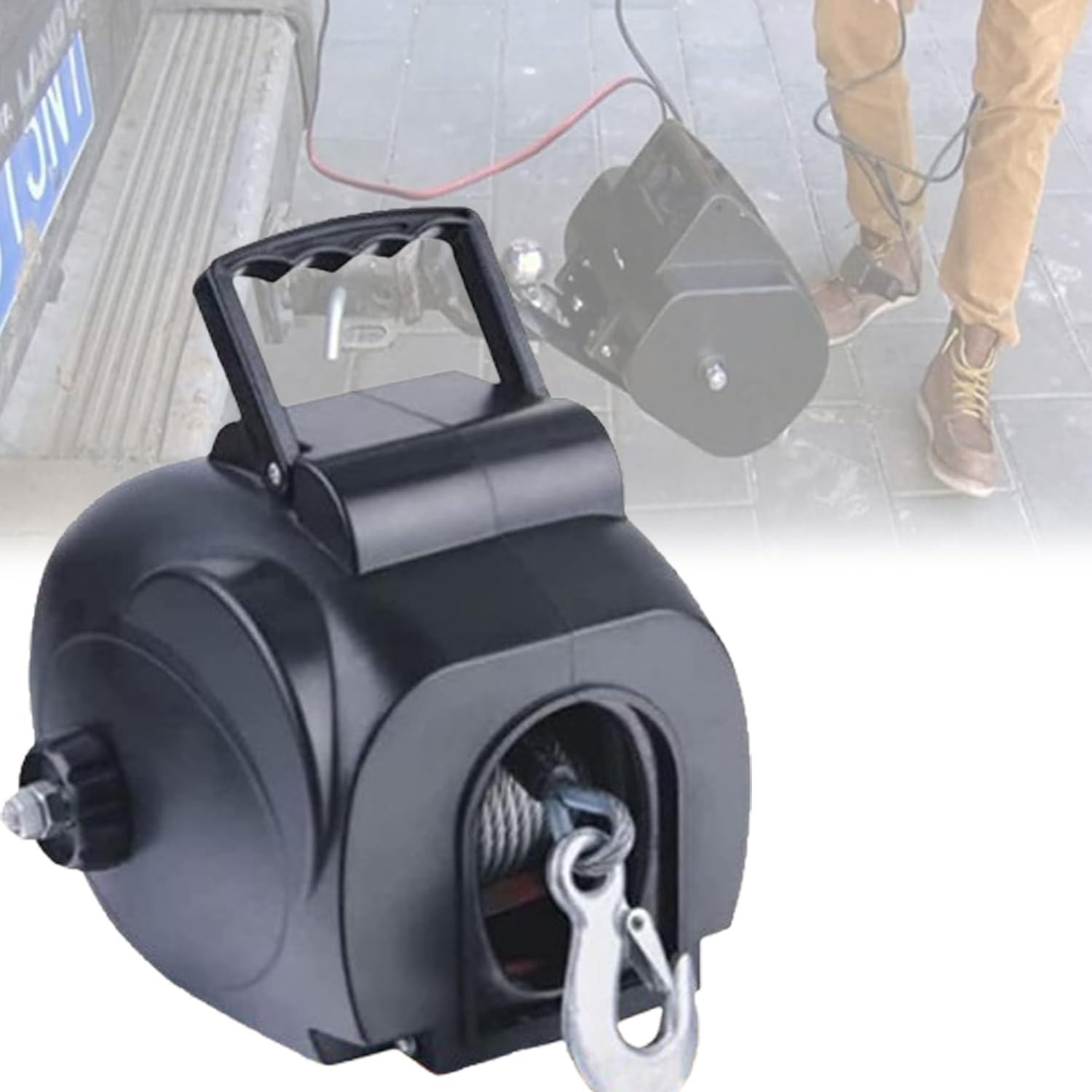 Verricello Elettrico per Ancora 400 W, Salpa Ancora per Barca 12 V, Forza di Traino 3500 LBS, Elevata Durata efficiente, Cavo Elettrico 3 m, Basso Rumore, per Veicoli Fuoristrada, Macchine agricole