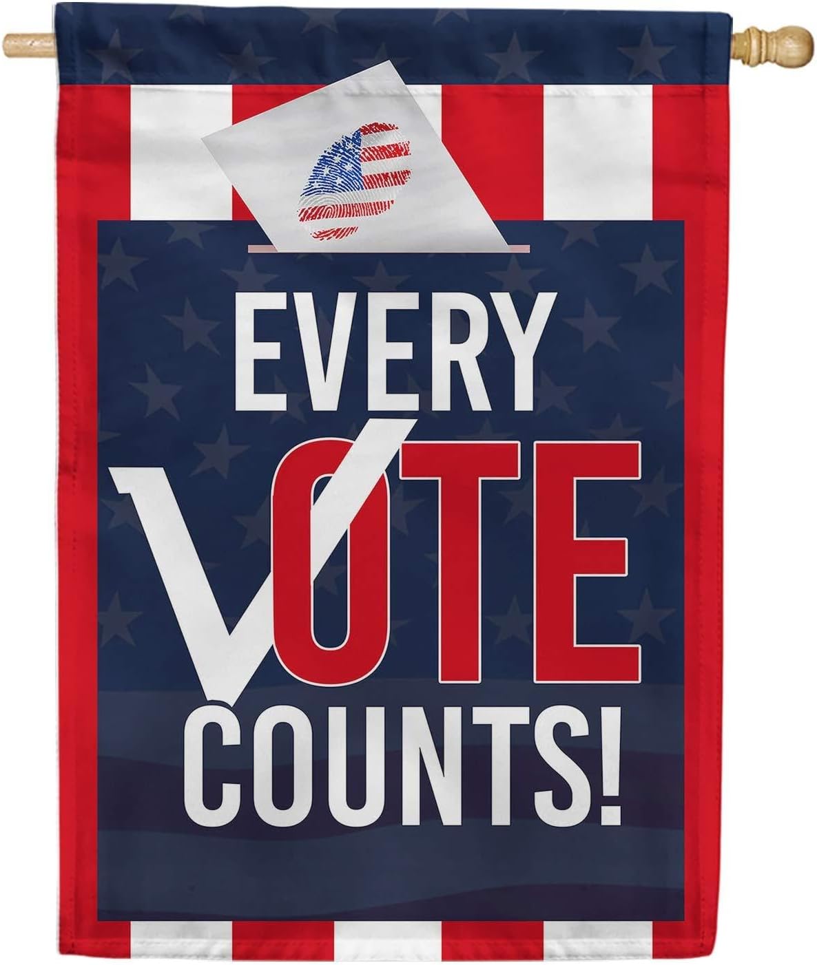 America Forever Flags Double Sided House Flag - Every Vote Counts, American President Election Yard Outdoor Decoration 28 x 40""