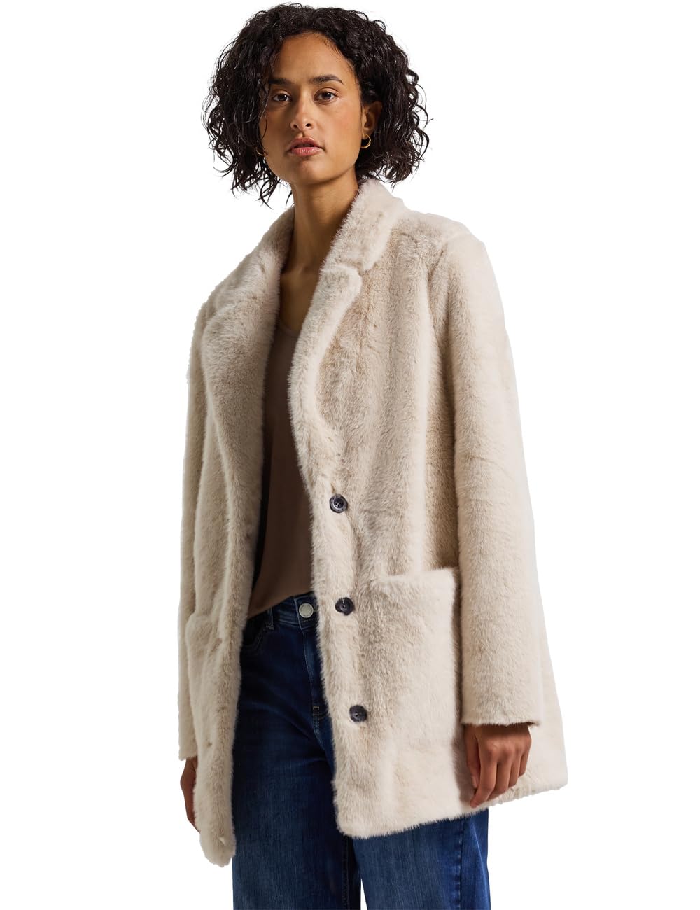 Street One Damen Fake Fur Mantel
