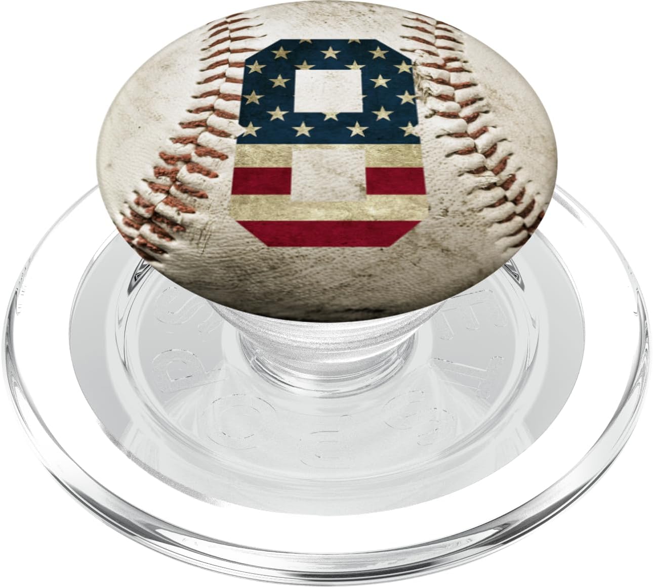 Baseball number 8 with American USA flag phone stand PopSockets PopGrip for MagSafe