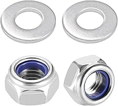Hex Lock Nuts Nylon Lock Nuts 304 Stainless Steel Nylon Insert Set M5 Height 5mm Hex Width 8mm 20pcs