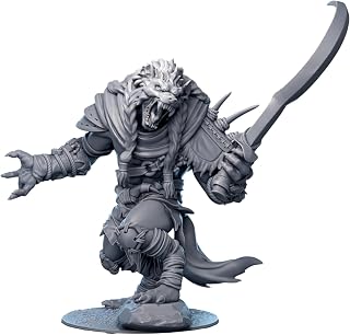 Unpainted DND Boneyard Gnoll 2 Miniature Figurine, Tabletop Gaming Collectible, Fantasy World, Ideal Gift for Dungeon Masters and Collectors - Designed by Mammoth Factory