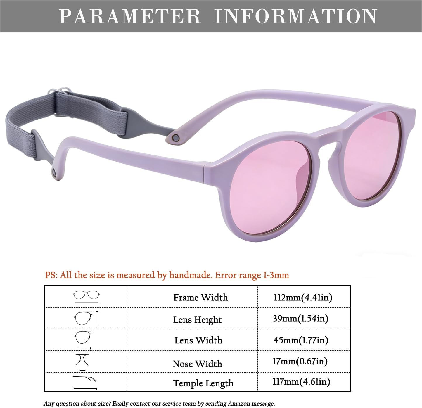 HJSTES Polarized Baby Sunglasses for Toddler Boys Girls, TPEE Flexible Frame with Strap, for Infant Age 0-3