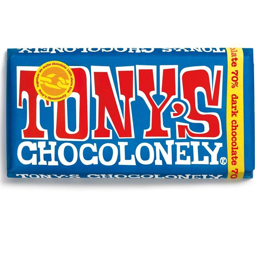 Tony's Chocolonely - Ciemny batonik czekoladowy 70% - 15 x 180 g - czekolada Fairtrade - prezent - 70% Cacoa - wegetariańska i wegańska