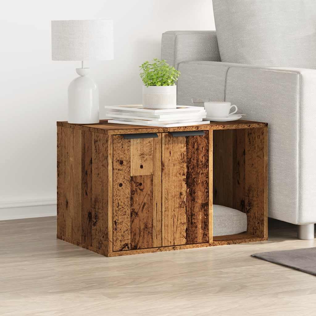 Katzenstreu Möbel Altes Holz Technisches Holz Katzentoilette Katzentoilette Couchtisch für Wohnzimmer Schlafzimmer Balkon