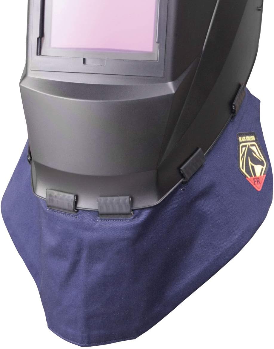Black Stallion (AH2140-NS 7 oz Flame-Resistant Wrap-Around Helmet Bib, Double Layer, Extended Front Coverage, Reduces Chest Glare, Secure Hold, Fits Most Helmets