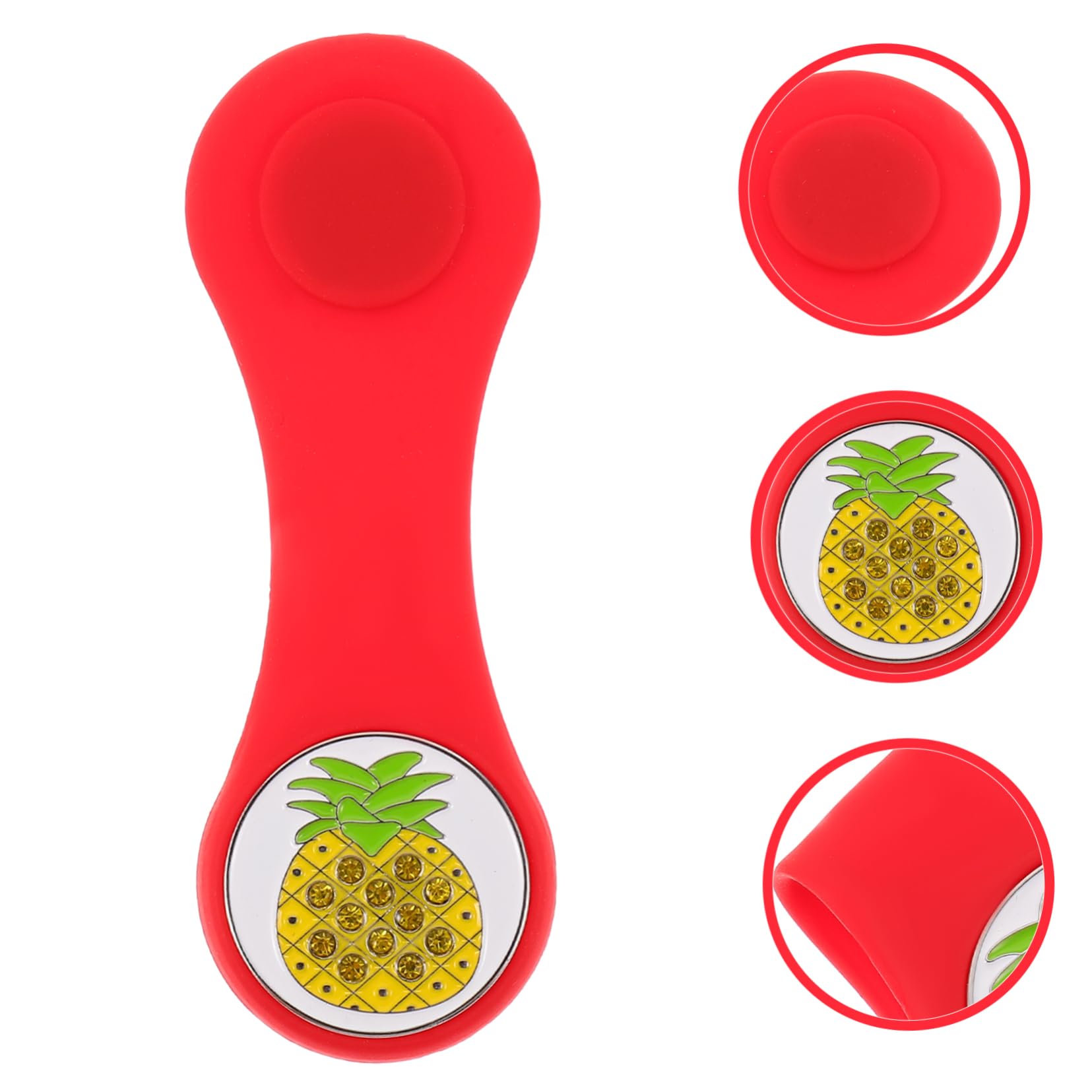 Abaodam Golf Hut Clip Silikon mit Buntem Design Abnehmbarer Ballmarker für Golfer für Golfmützen und Hüte Langlebig und Kreative Tiermotive Ananas