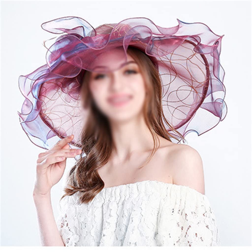 Cappello Cappello in Garza di Organza Cappello da Donna Cappello con Visiera Cappello a Tesa Larga Cappello da Sole da Donna