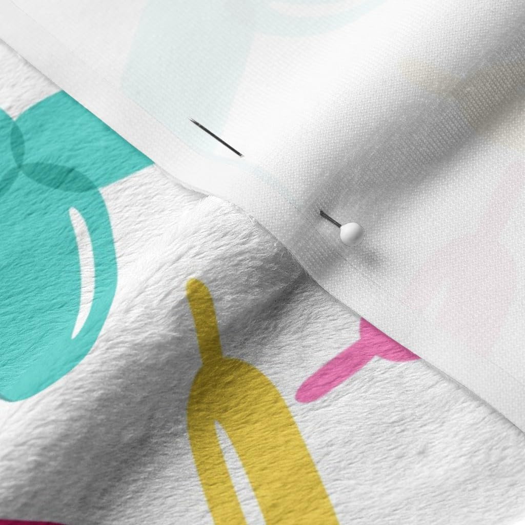 Spoonflower Fabric - Balloon Dogs Light Bright Rainbow Balloons Cute Kids Room Pastels Printed on Minky Fabric by The Yard - Sewing Baby Blankets Quilt Backing Plush