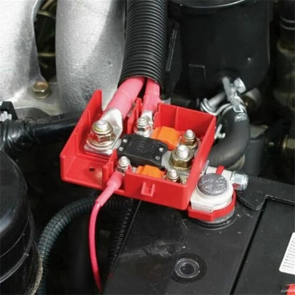 Terminale Fusibile Batteria Auto, Terminale Distribuzione Batteria Fusibile Morsetto Sgancio Rapido Connettori, per 4Wds Marine Impermeabile Batteria Fusibile Portafusibili M8 M5 Stud 32V 400A