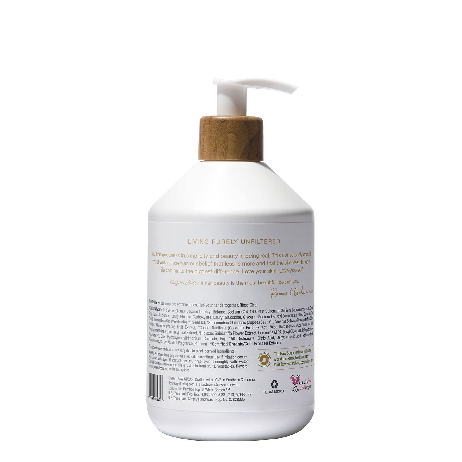 RAW SUGAR Simply Hand Wash | Pineapple + Maqui Berry + Coconut | 16.9 oz