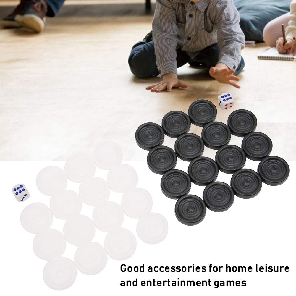 Backgammon in Bianco E Nero Scacchi Backgammon in Plastica Dama per Bambini Giocattolo Diametro 22mm