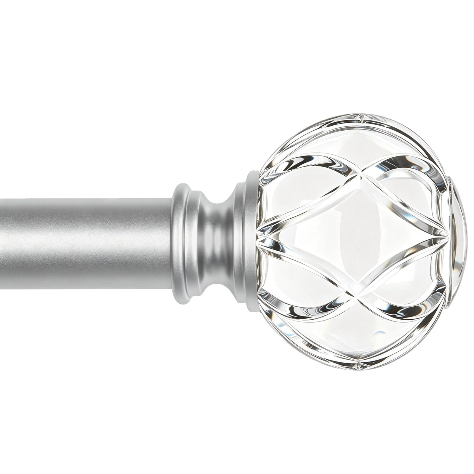 Silver Curtain Rods - Up to 144 Inch -1 Silver Curtain Rods - Up to 144 Inch -1