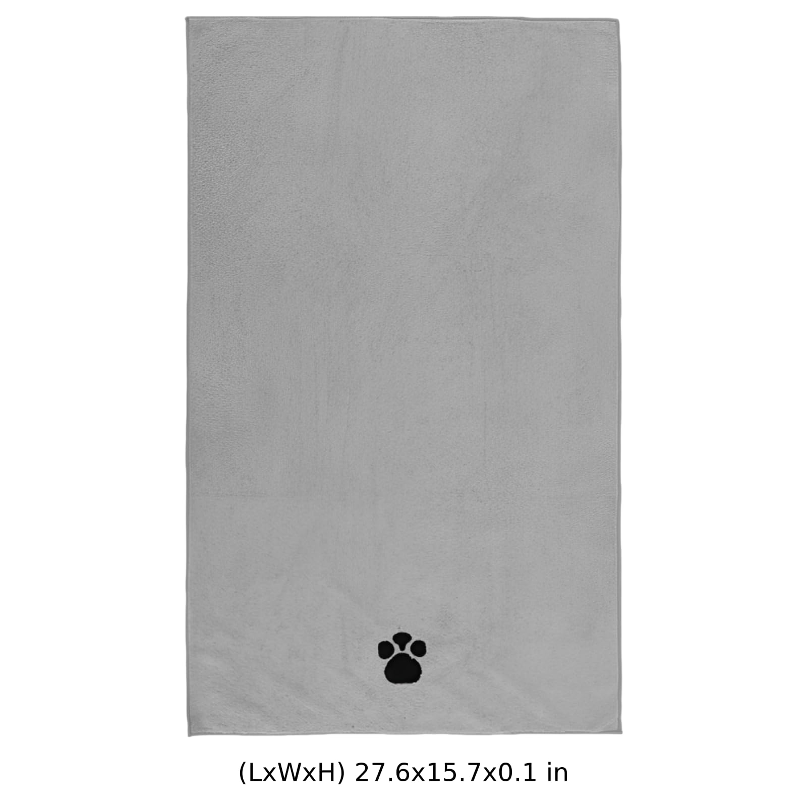 Generisch 4 szt. ściereczki z mikrofibry dla psów, 40 x 70 cm, chłonne ręczniki kąpielowe z odciskiem łapy, szybkoschnące ściereczki dla małych, średnich i dużych psów i kotów, szare