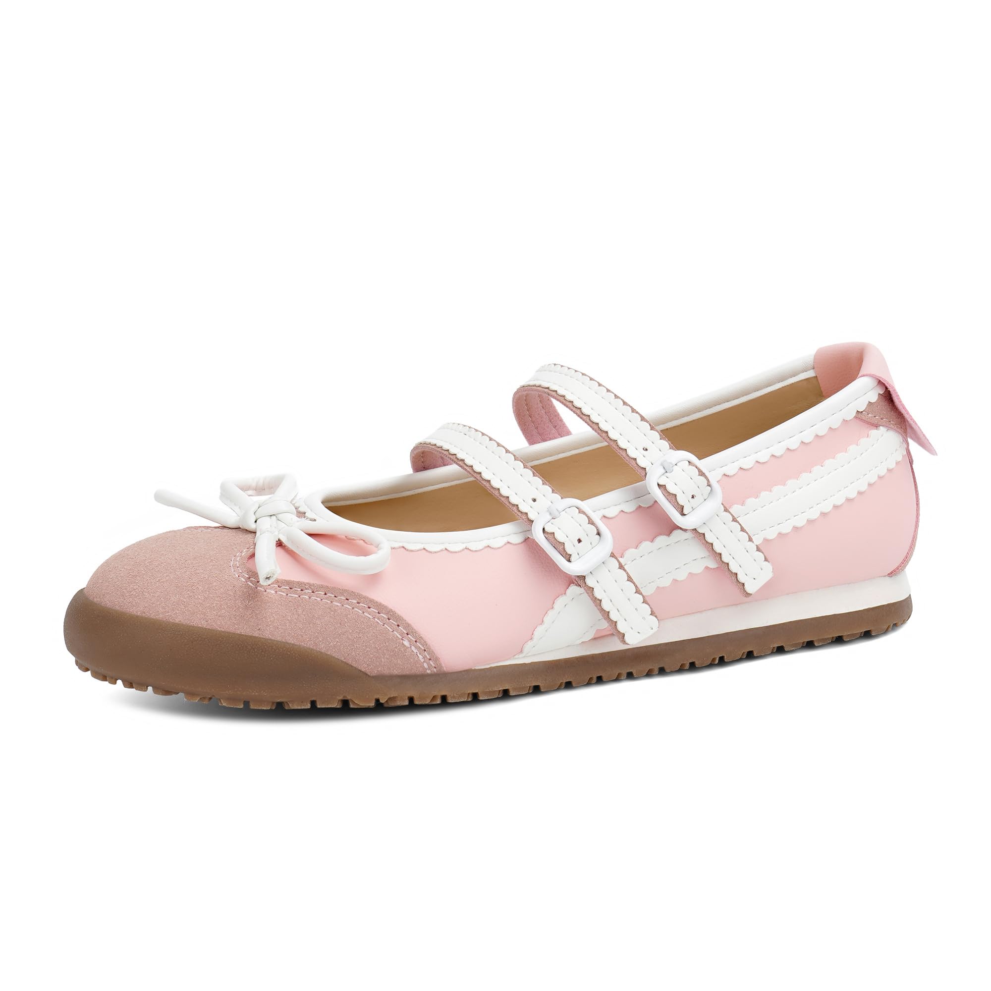 Tigeridea Mary Jane Sneakers Two Strap Rounded Toe Ballet Flats for Women