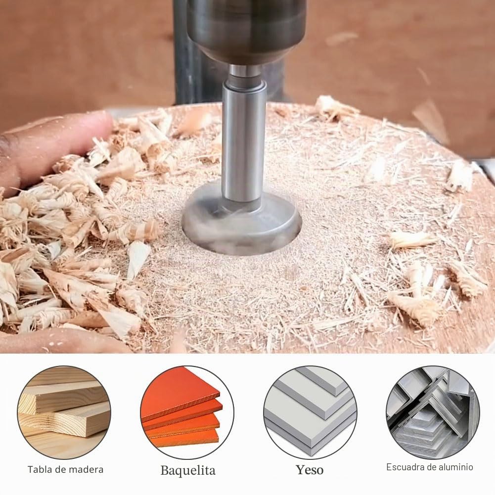 Flintronic Broca Forstner para Madera, Diámetro 50mm, Hole Saw Taladro, Acero al Tungsteno Titanium Recubierto, Corte Agujero en Carpintería, 1PCS