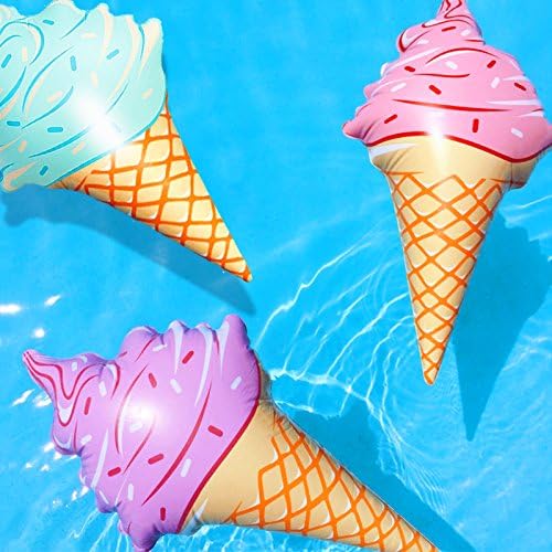 Novelty Place Inflatable Ice Cream Cone Giant Ice Cream Cone Blow Up Ice Cream Balloon Perfect for Summer Parties, Swimming Pools, Beaches, Celebrations, Birthdays, Outdoor Games and Decorations
