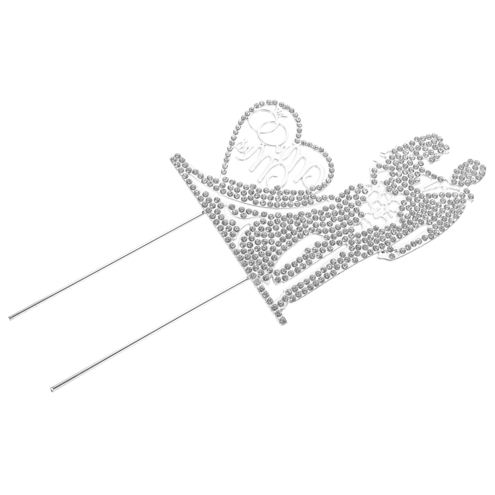 VICASKY 4 Stück Mr Mrs Hochzeitstortenaufsatz Silber Cake Topper Party Deko für Brautpaar Kuchen Dekoration Eleganter Cake Insert für Unvergessliche Hochzeitsfeiern
