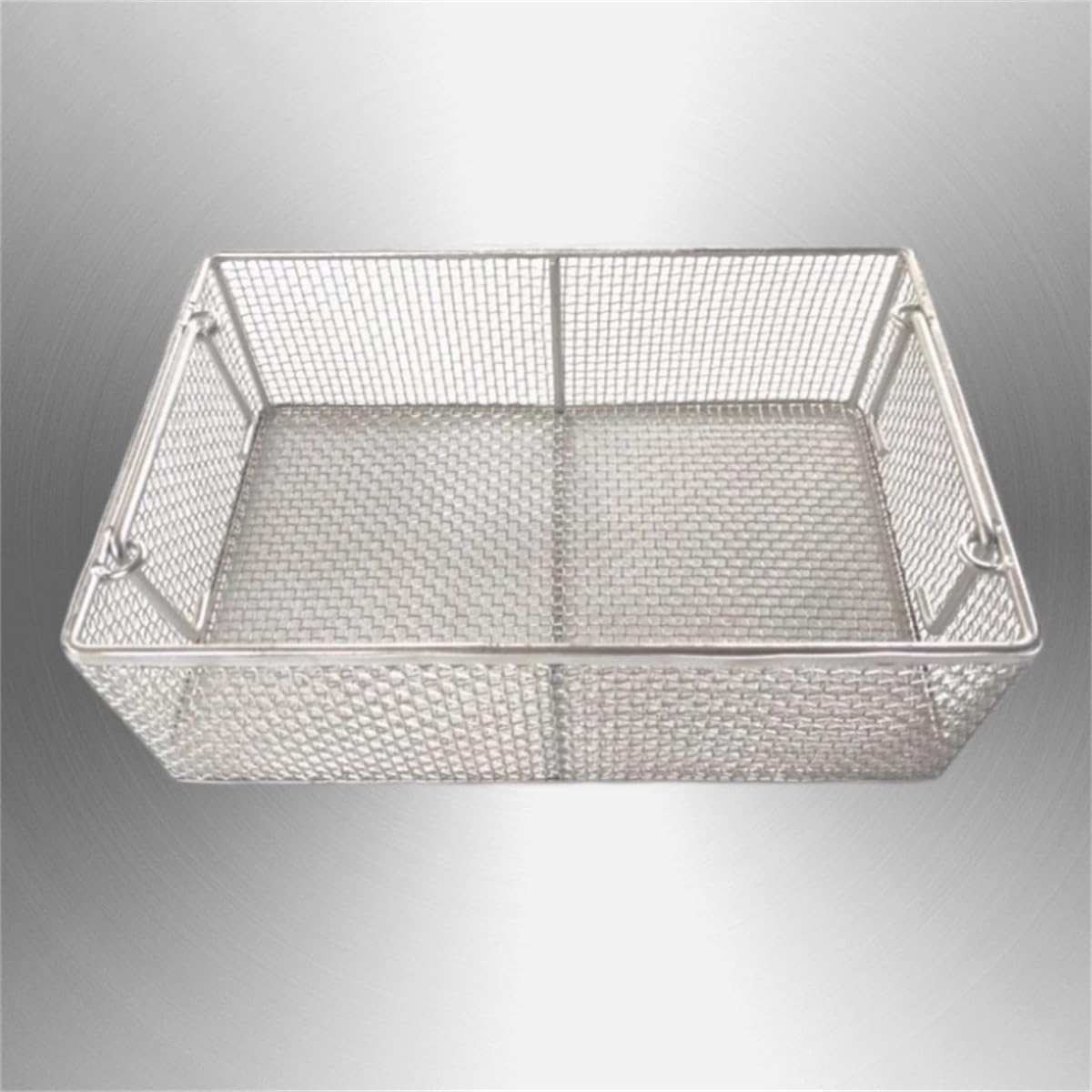 Medical 304 Stainless Steel Instrument Sterilization Basket,Instrument Sterilization Baskets with Handle,Instrument Tray and Mesh Perforated Baskets Sterilization Tray, Lab Trays,30*20*10cm