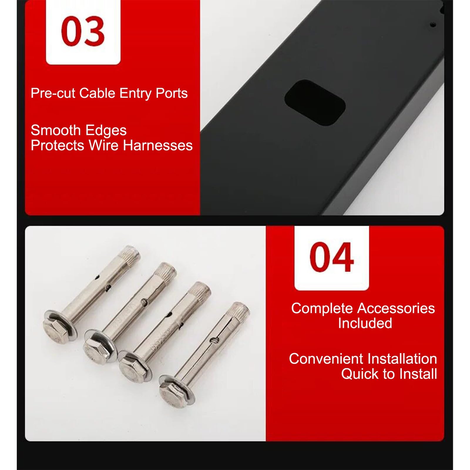 Pedestal de Carga para Vehículos Eléctricos,Poste de Carga Doméstico,Poste de Acero con Recubrimiento en Polvo Resistente al Agua, con Ganchos for Cables y Accesorios de Montaje,Negro