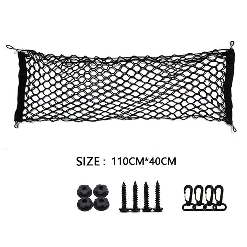 Supporto per Rete Auto Universale per Bagagliaio Posteriore Portaoggetti Elastica in Nylon 90x40 60x110 CM Rete Portaoggetti Tasca Organizer(1pc 110x40cm)
