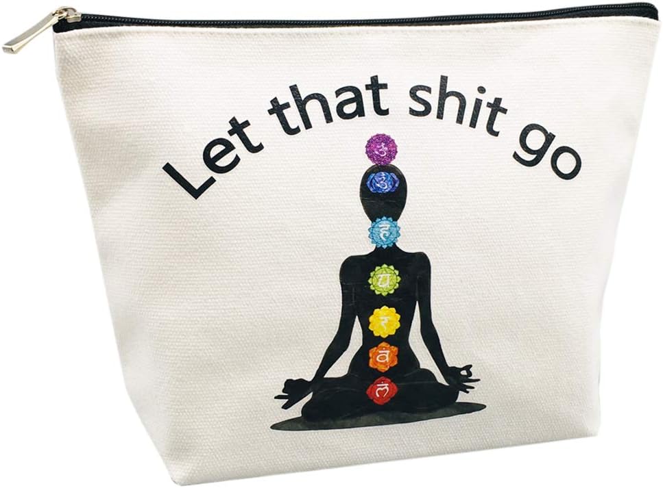 Yoga Gift for Yoga Instructor Yoga Accessories Women Funny Meditation Gifts Zen Gifts Let That Go Makeup Bag Cosmetic Bag Pouch Tote Bag Travel Bag for Birthday Christmas Gifts 3 61NAMsnWYnL. AC SL1000
