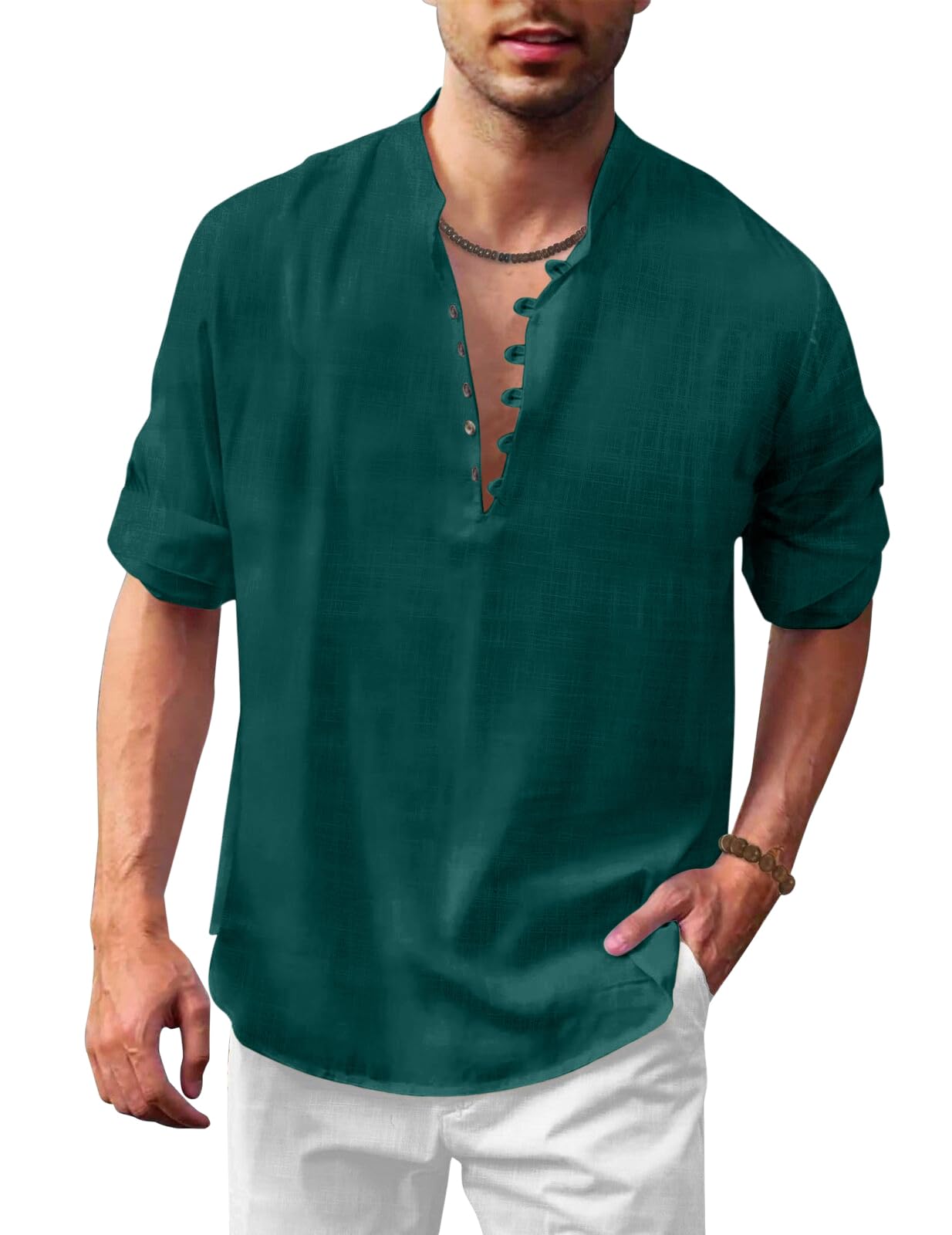 royalscout Men's Regular Fit Cotton Blend Full Sleeve Short Kurta Shirt | Casual Wear Short Kurta-picture-11