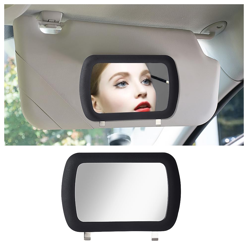 carleef Vanity Mirror for Car Sun Visor,HD Clip-on Car Vanity Mirror Multifunctional Car Rear View Mirror,Essential Makeup Mirror Interior Car Accessories for Women & Men