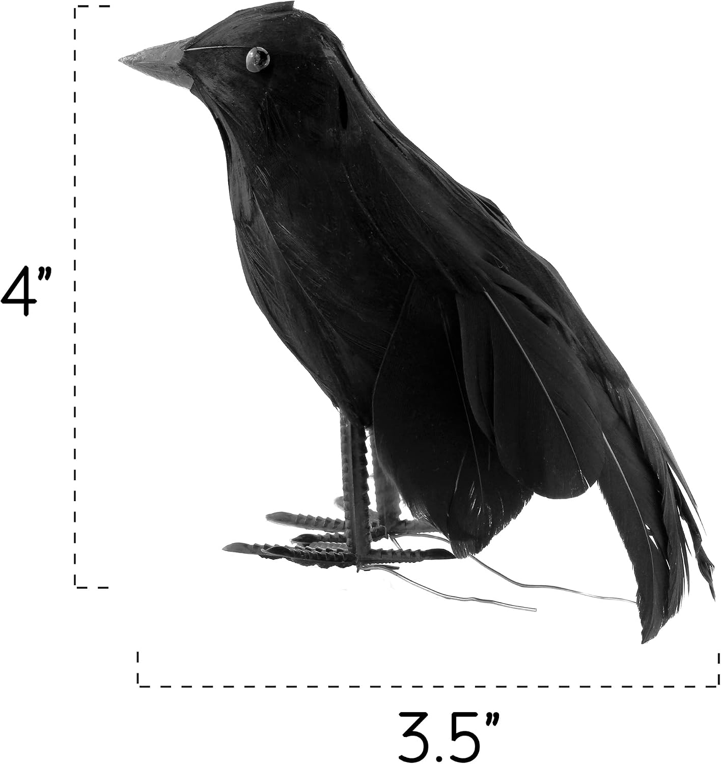 Cornucopia 4in Black Crows (6 Pack); Imitation Artificial Birds/Ravens for Halloween Decorations, Haunted House & Fall Seasonal Displays