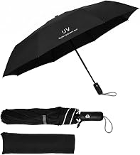 BRAND VILLA UV Protection Automatic Umbrella for Sun & Rain | Auto Open Close Windproof Waterproof Travel Umbrella | Compact 3 Fold Lightweight