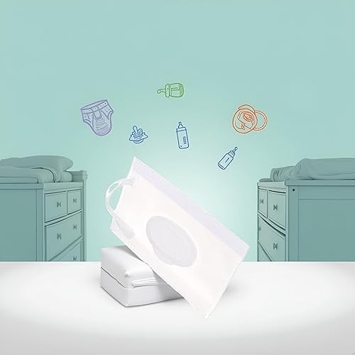 Miniatura 5 de Funda blanca para toallitas húmedas para bebé, soporte de viaje, mantiene las toallitas húmedas, juego de soportes para toallitas húmedas, soportes