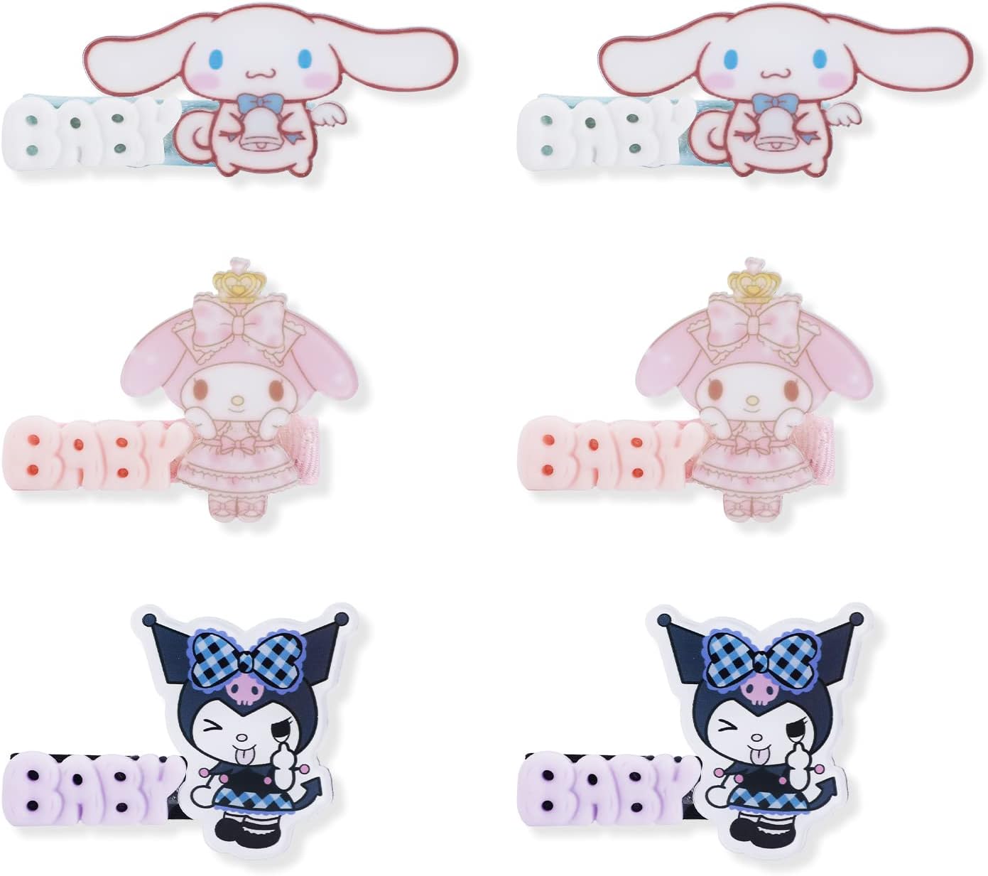 6 Pcs Kumi My Medy Cinnamm Baby Hair Clips Hair Accessories for Girls Sanr Clips (NHC-Sanliou Baby 6pcs)