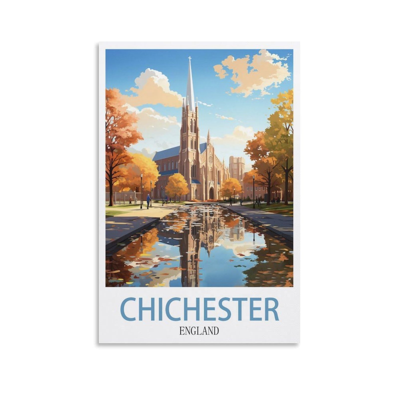 EZMLFA Diamond Painting Kits for Adults,Chichester England DIY Crystal Embroidery Gifts,Diamond Art Craft,for Living Room Home 50x60cm