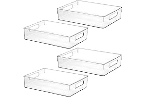 Large Clear Plastic Storage Bins, Pantry Organizers and Storage Containers Fridge Organizer...