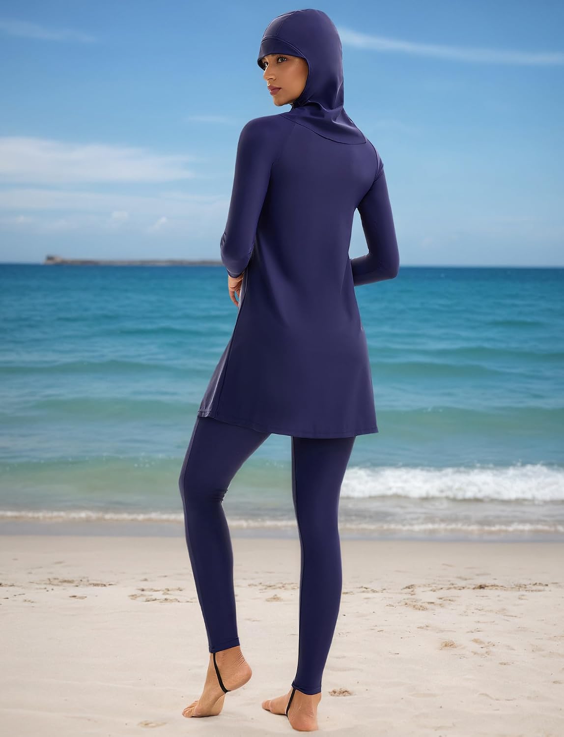 Aivtalk Swimsuits for Women Modest Muslim Swimsuit Islamic Long Sleeve Full Cover Hijab Bathing Suit