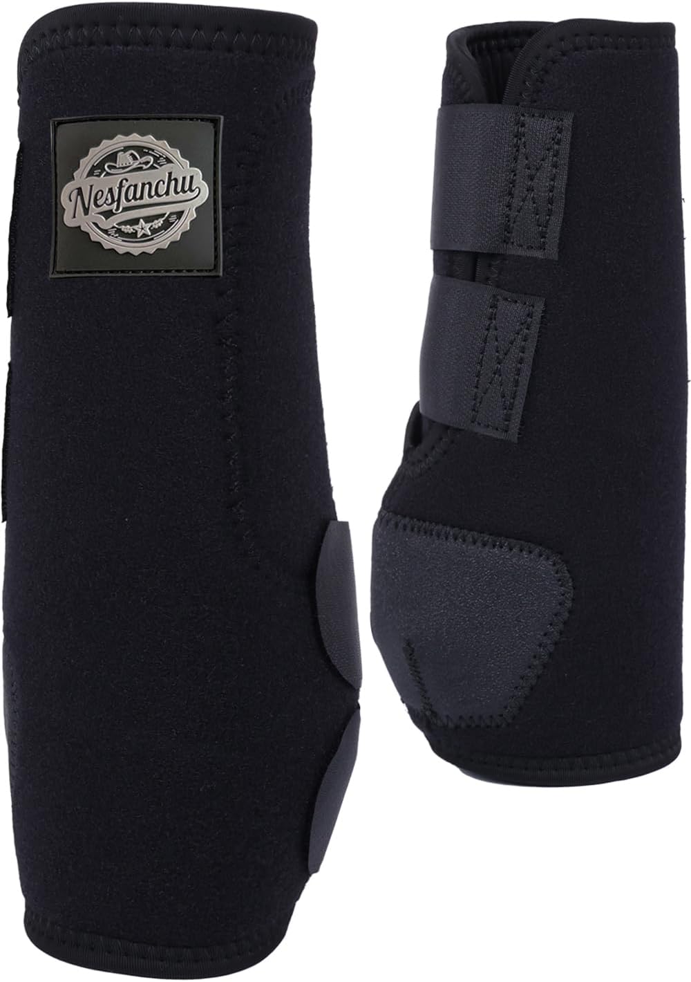 Sports Medicine Horse Boots,Nesfanchu Protective Boot for Horses,Protection & Shock Absorber,Suitable for Jump Training & Trails,2 Pack Breathable Material Design (Black, Large)