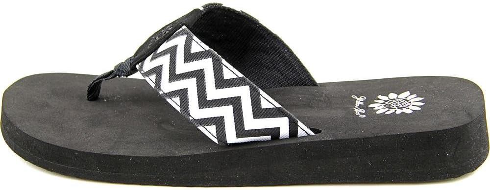 صندل نسائي من Yulisa Fashion Flip Flop باللون الأصفر،أسود، 6