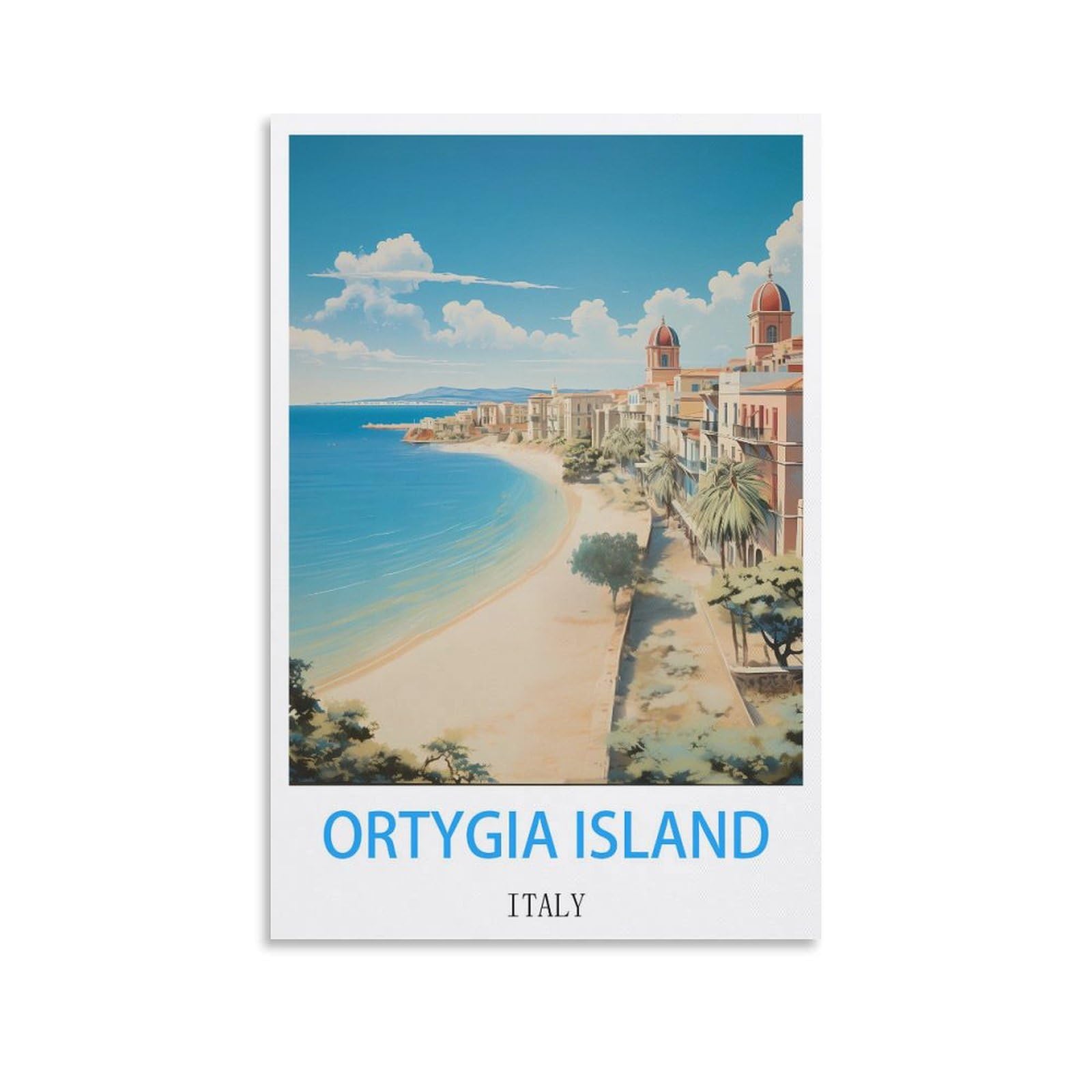Metal Tin Sign Plaque Poster,Ortygia Island Italy,Cave Signs Art Plaque Poster Wall Decor for Home Kitchen Bar Club Coffee Shop Orchard Decoration 30x30cm