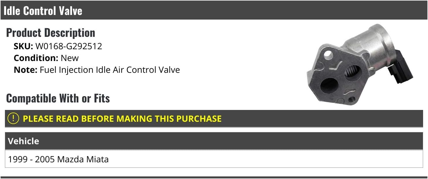 Fuel Injection Idle Air Control Valve - Compatible with 1999-2005 Mazda Miata